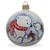 White Polar Bear and Bird Glass Ball Christmas Ornament