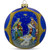 The Nativity Gathering on Blue Glittered Glass Ball Christmas Ornament 4 Inches - KK-0072-100