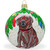 Chocolate Labrador Dog in Santa Hat Glass Ball Christmas Ornament 4 Inches - KK-0631-100
