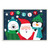 Blue and Red Jolly Santa Claus Penguin Christmas Rectangular Wall Plaque 13" x 19"