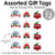 Big Dot of Happiness Merry Little Christmas Tree - Assorted Hanging Red Truck and Car Christmas Party Favor Tags - Gift Tag Toppers - 12 Ct