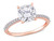 2.00 Carat (ctw) Lab-Created Cushion Moissanite Engagement Ring 14K Rose Gold - 08DLG1005629MOIR-7.5