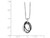 1/8 Carat (ctw) Black & White Diamond Circle Pendant Necklace in Sterling Silver with Chain