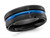 Mens Black Titanium and Blue Plating Wedding Band Ring (8.00mm) - 28QGG0492GM-8
