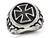 Mens Antiqued Stainless Steel Ring with Cross - 88QGG00416-9