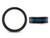 Mens Black Titanium and Blue Plating Wedding Band Ring (8.00mm) - 28QGG0492GM-10.5