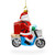 Santa Food Delivery Glass Christmas Ornament