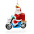 Santa Food Delivery Glass Christmas Ornament
