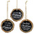 AuldHome First Married Christmas Ornaments (Set of 3); Wood Slice Chalkboard Style Rustic Holiday Decorations for Newlyweds and Wedding Gifts