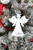 Rustic Angel Christmas Ornaments, White; Metal Farmhouse Decor Christmas Decorations, Set of 2