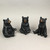 Set of 3 Zen Meditating Yoga Pose Black Bear Figurines