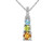 9/10 Carat (ctw) Blue Topaz, Peridot and Citrine Pendant Necklace in Sterling Silver with Chain
