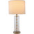 25.25" Contemporary Translucent Glass Body Table Lamp with Drum Shade