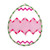 17" Lighted Green with Pink Chevron Stripe Easter Egg Window Silhouette