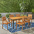 7-Piece Teak Finish Rectangular Wood Outdoor Furniture Patio Dining Set