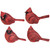 Set of 4 Small Red Cardinal Bird Figurines 4.25-Inch - 34251939