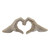 14" Metallic Champagne Gold Ceramic Hand Heart Tabletop Sculpture