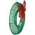 24" LED Lighted Green Glitter Wreath with Red Bow Outdoor Christmas Decoration