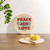 11.5" Blue and Red Peace Joy Love Round Cutting Board