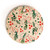 11.5" White and Green Christmas Botany Round Cutting Board