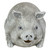 6" White and Gray Decorative Piggy Figurine Outdoor Garden Statue - 32797898