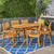 7-Piece Teak Brown Contemporary Handcrafted Outdoor Furniture Patio Dining Set