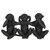 10" Black 3-Wise Monkeys Figurine