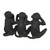 10" Black 3-Wise Monkeys Figurine