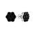 Women's Sterling Silver Floral Cluster Stud Earrings with Black Diamond
