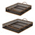 Set of 2 Black and Brown Bamboo Trays with Handles 22"
