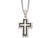 Mens Stainless Steel Cross Pendant Necklace with Chain (24 Inches)