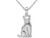 Sterling Silver Sitting Cat Charm Pendant Necklace with Chain