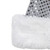 Unisex Adult Sequined Christmas Santa Hat with Cuff  - One Size - Silver and White
