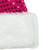 Unisex Adult Sequined Christmas Santa Hat with Faux Fur Cuff  - One Size - Pink and White