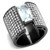 Women's Light Black Ion Plated Stainless Steel Ring with CZ Stones, Size 9