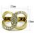 Two-Tone Gold IP Stainless Steel Women's Infinity Style Ring with Clear Crystals - Size 7 (Pack of 2)