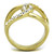 Two-Tone Gold IP Stainless Steel Women's Infinity Style Ring with Clear Crystals - Size 5 (Pack of 2)