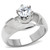 Stainless Steel Women's Engagement Ring with Round CZ - Size 8 (Pack of 2)