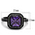 Women's Black IP Stainless Steel Engagement Ring with Amethyst Cubic Zirconia - Size 7