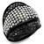 Women's IP Black Plated Stainless Steel Ring with Multi Color Crystals - Size 10