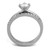 2-Piece Women's Stainless Steel Tiffany Wedding Ring Set with Round Cubic Zirconia, Size 5 (Pack of 2)