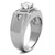 High Polished Stainless Steel Men's Ring with AAA Grade Cubic Zirconia - Size 12