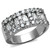 Women's Stainless Steel Pave Ring with Cubic Zirconia Stones, Size 7 (Pack of 2)