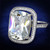 Women's Sterling Silver Engagement Ring with Oblong Cubic Zirconia - Size 6