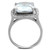 Women's Sterling Silver Engagement Ring with Oblong Cubic Zirconia - Size 6