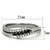 Women's Stainless Steel Ring with Black Diamond Cubic Zirconia - Size 6 (Pack of 2)