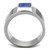 Men's High Polished Stainless Steel Ring with Montana Lapis Precious Stone Lapis - Size 10