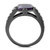 Women's Light Black Ion Plated Ring With Precious Stone Amethyst Crystal, Size 8