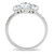 Women's Rhodium Finish Sterling Silver Engagement Ring with Oval Clear CZ Stones - Size 7