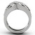 2-Piece Women's Stainless Steel Wedding Ring Set with Clear Crystals, Size 7